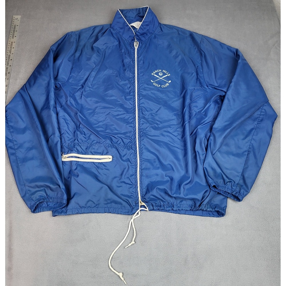 Rainbow Sportswear Jacket Mens Medium Full Zip Golf Windbreaker Ranch Hills Golf
